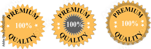 Gold quality badge seal set for certification, award, and ecommerce trust mark