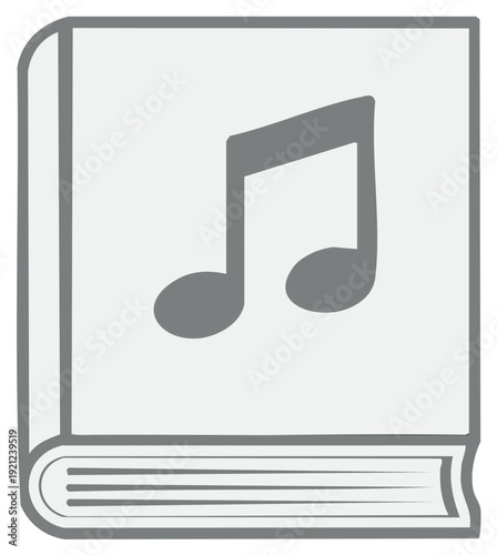 Music Book Icon Illustration, Education and Entertainment Symbol