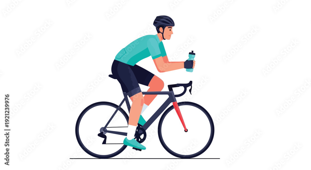 Naklejka premium Men cycling In vector with white background