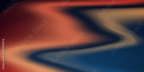 Dark blue orange red grainy texture background abstract vibrant color wave shape black backdrop noisy wide banner header design