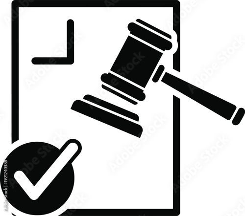 Law and order document approval icon