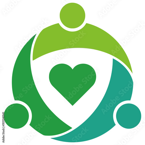 Dynamic emblem of interconnected individuals fostering a healthy community with shared empathy and support for collective well-being