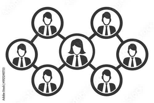Teamwork Concept with Diverse People Silhouettes and Marketing Audience Profiles