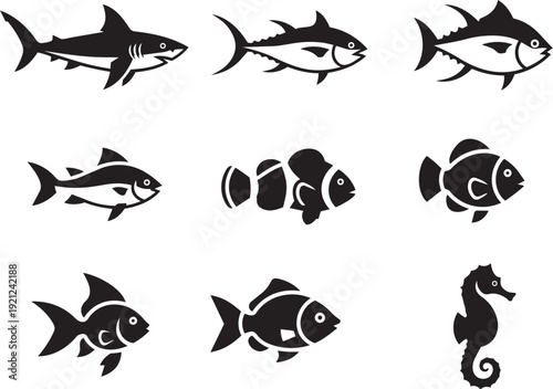 set of fish icons 