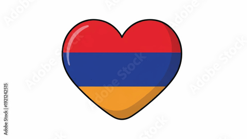 Heart-shaped emblem featuring Armenian flag colors to convey national pride and love.