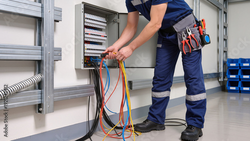 Tableau sur toile electrician at work
