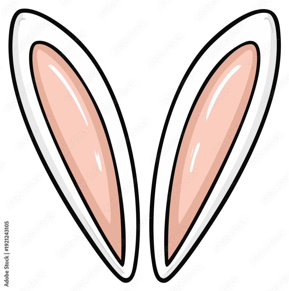 Fototapeta premium Cartoon Easter Bunny Ears Illustration Isolated