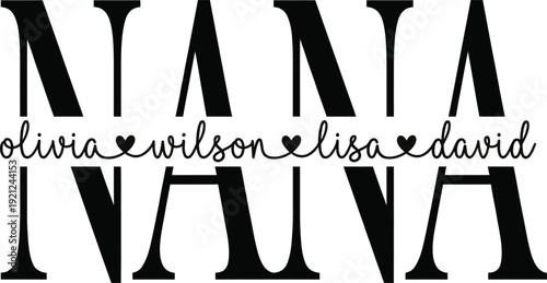 Nana Custom Grandmother Name With Kids