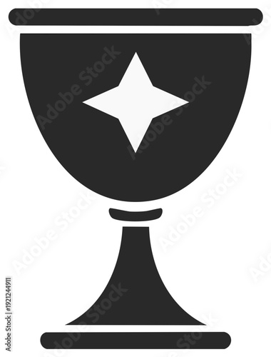 Stylized chalice symbol with star emblem for religious or symbolic representation