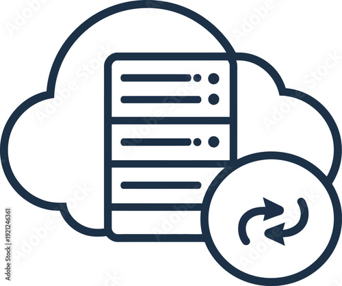 Cloud server icon with data transfer vector
