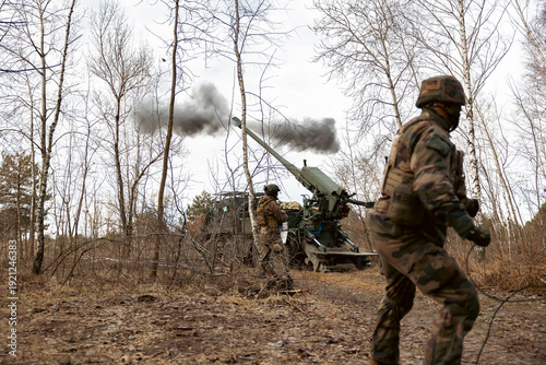 Принти на полотні self-propelled artillery mount Suzanne in the forest