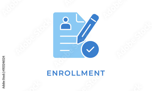 Enrollment vector icon isolated on white background