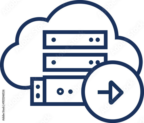 Cloud server icon vector, data storage symbol