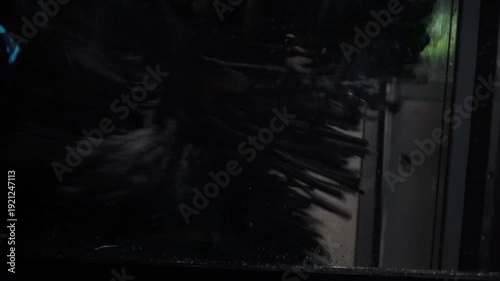 Car going through an automated car wash machine,automatic car washing machine.