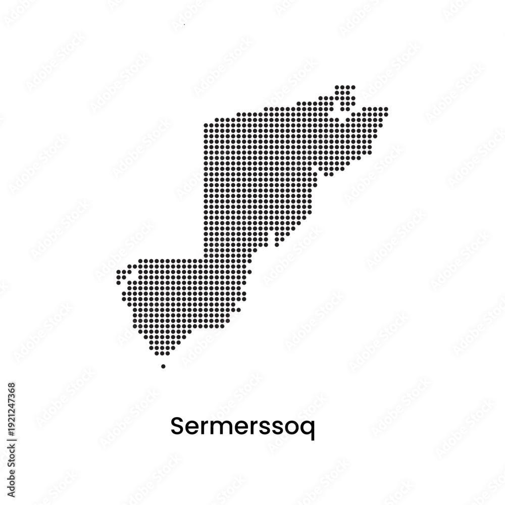 Obraz premium Sermersooq Region Dotted Pattern Map Greenland 