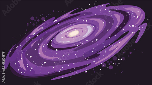 Elliptical galaxy shape vector icon, minimalist cosmic spiral symbol with smooth oval form isolated on white background, modern astronomy and space logo design for science and technology concept