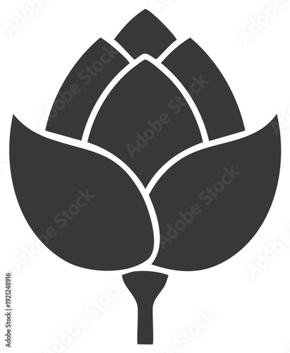 Artichoke Flower Bud Minimalist Vector Illustration Food Ingredient Culinary Design Plant Outline