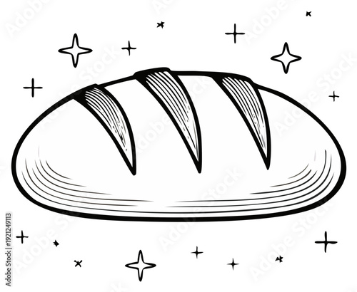 Freshly baked bread with star decorations