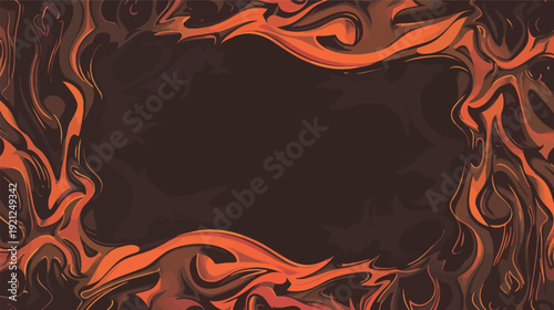 Ember mirror vector illustration with clean shapes and no gradients, modern reflective frame icon isolated on white background, minimalist decorative looking glass design for interior and branding use