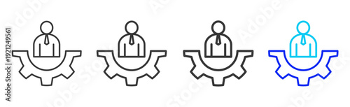 Talent Management Business Icon Set Collection Creative Outline Style for Competence with Multiple Thickness Variations Vector Pack for Professional Design Use