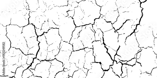 Vector the cracks concrete wall texture white and black. Grungy, grunge effect, grunge texture, dry land crack effect,	Abstract grunge black and white distressed texture background.