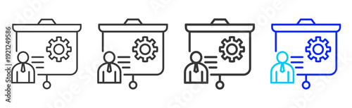 Leadership Ability Business Icon Set Collection Creative Outline Style for Competence with Multiple Thickness Variations Vector Pack for Professional Design Use