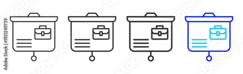 Career Brief Business Icon Set Collection Creative Outline Style for Competence with Multiple Thickness Variations Vector Pack for Professional Design Use