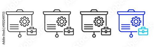 Training Tools Business Icon Set Collection Creative Outline Style for Competence with Multiple Thickness Variations Vector Pack for Professional Design Use
