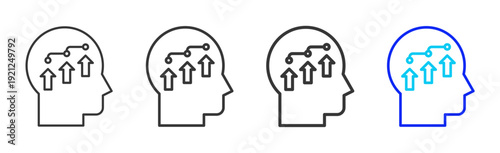 Growth Identity Business Icon Set Collection Creative Outline Style for Competence with Multiple Thickness Variations Vector Pack for Professional Design Use