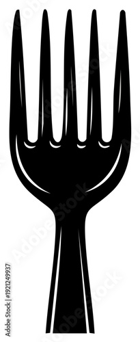 Black Silhouette of a Four-Pronged Fork