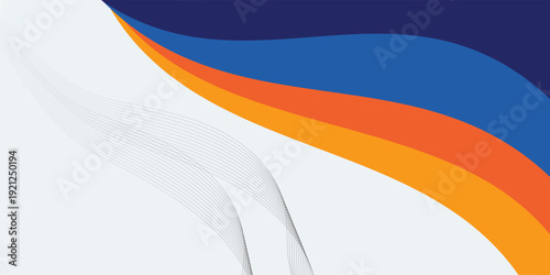 abstract blue orange corporate background with 3d concept. abstract white background with blue  and orange wave background banner with formal concept for banner advertisement announcement certificate