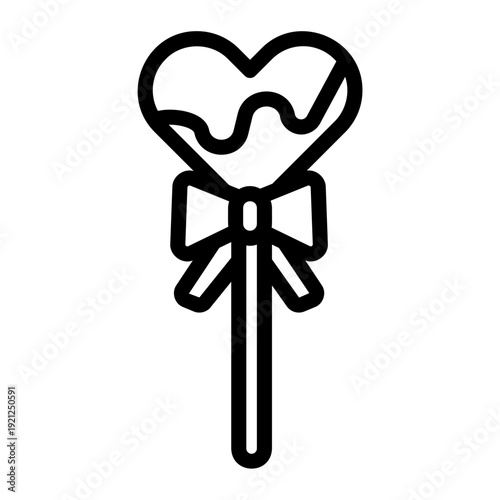 Heart lolipop Line Icon