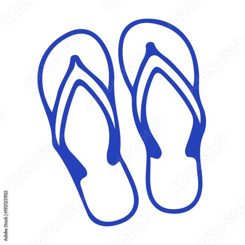 Blue Flip Flops Illustration