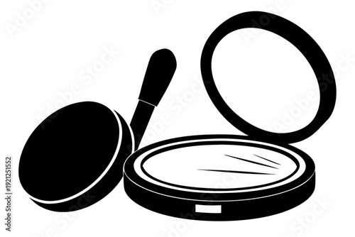 make up brushes and powder icon 