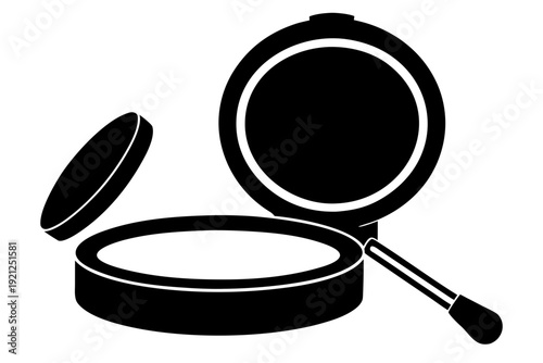 make-up brush and powder, make-up  case with applicator and mirror