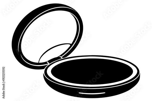 make-up mirror and make-up case icon, make-up  black symbol
