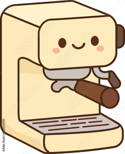 Cute Kawaii Espresso Machine Art