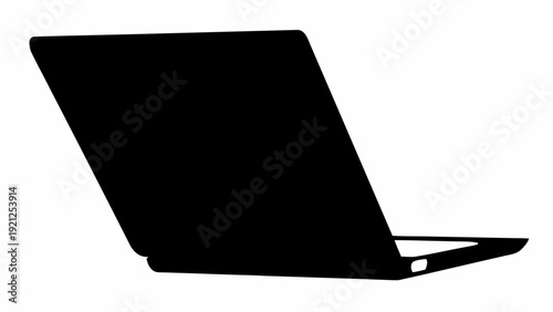 Modern laptop computer in sleek design and black color