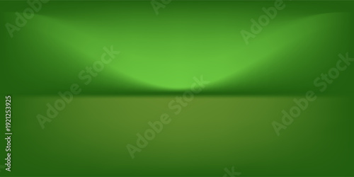 Abstract gradient podium background. Empty green 3D studio background. Clean scene for product presentation mockup template. eps 10