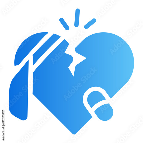 Broken heart Line Gradient Icon