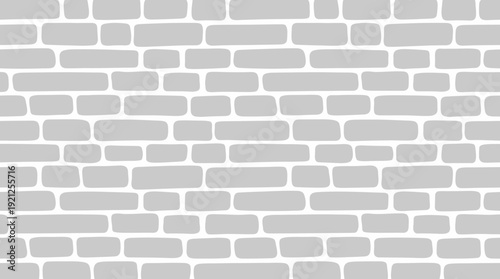 Stone Wall Pattern Vector – Seamless Gray Brick Texture in Stylized Layout for Backgrounds, Architecture Graphics, and Construction-Themed Design Projects