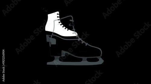Stylized illustration of an ice skate skating figure skating
