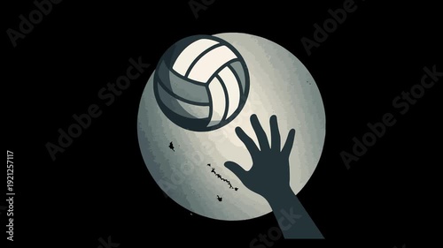 Volleyball player hand reaching for ball sport game