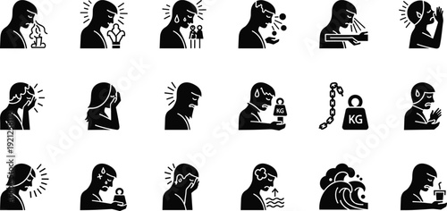 Vector illustration of black ink grunge sketches featuring a set of female legs and women shoes in silhouette for artistic sport and music design