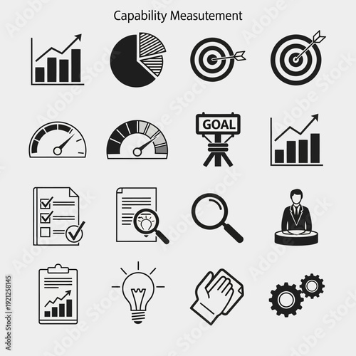 Business icons for capability measurement.