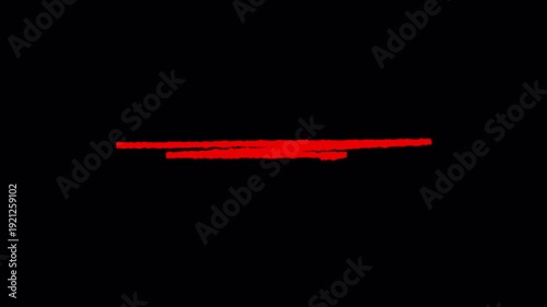 Red Underline Scribble Animation for Text Highlight. 4K Video