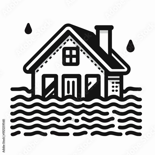 Flooded House Icon