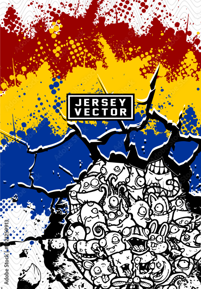 Obraz premium GRUNGE SPLATTER JERSEY DESIGN...