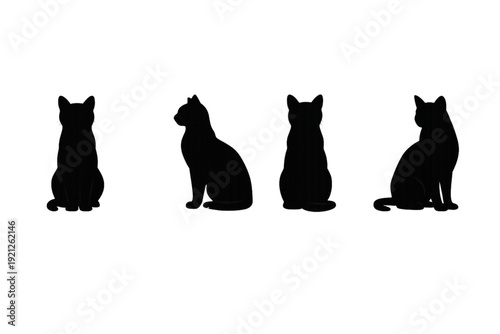 Elegant Black Cat Silhouettes Collection: Minimalist Feline Vector Art for Pet Lovers & Design Projects. Perfect for modern decor, animal themes, and sleek branding.