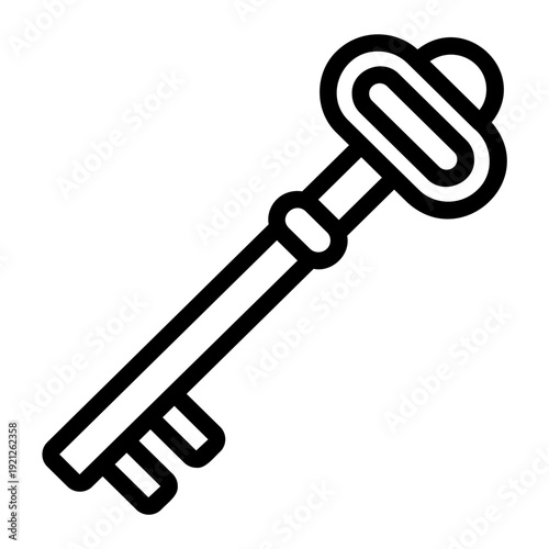 Antique key Line Icon